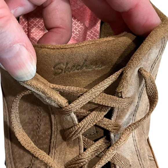 Skechers Bikers Curbed Women’s 9.5 Brown Suede Relaxed Fit Memory Foam Sneakers - Picture 11 of 13